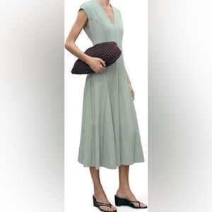 Mango Sage Green Midi Dress - 6